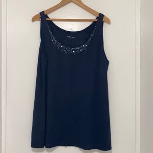Eileen Fisher blue tank top size XL